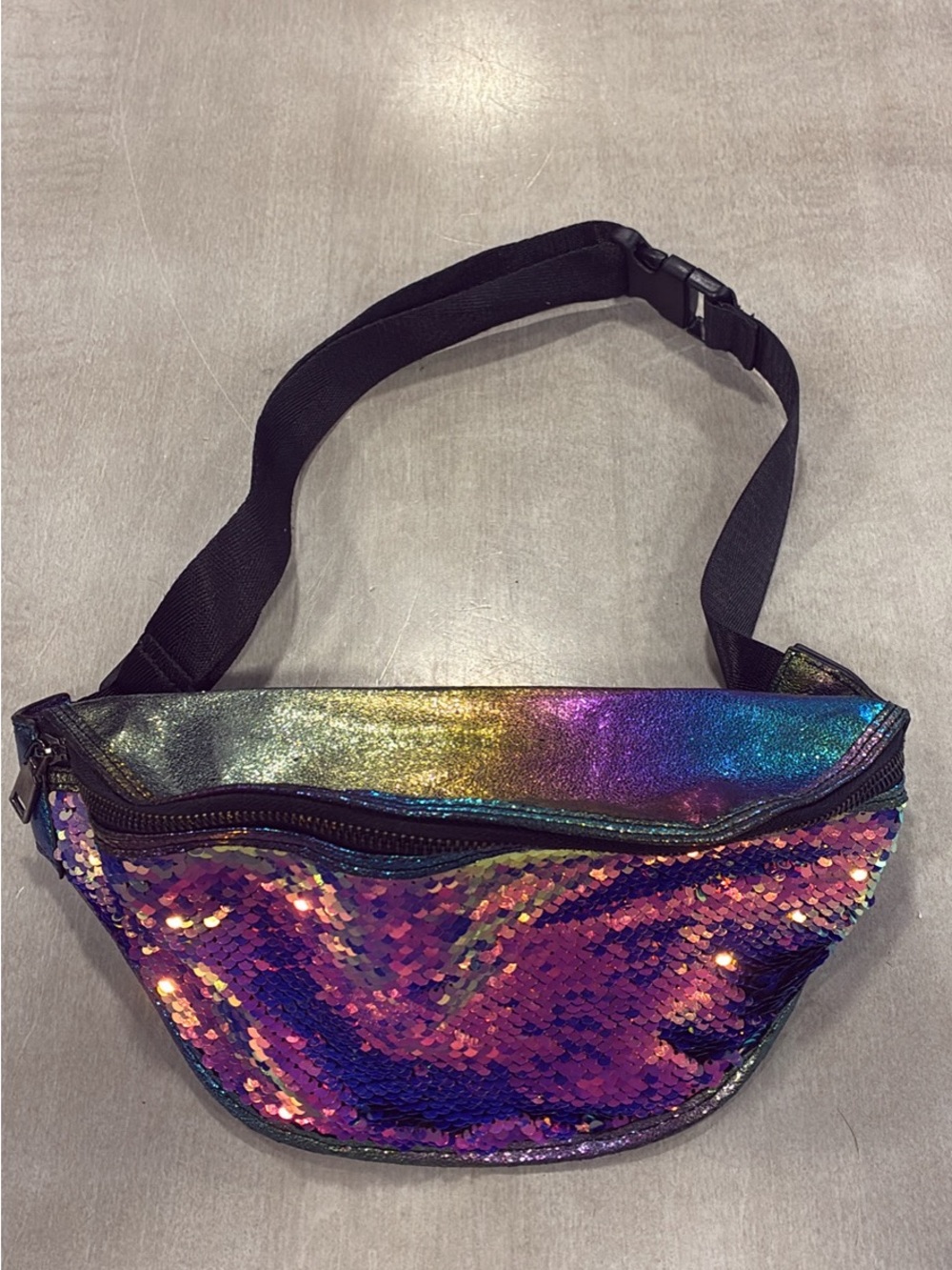 Rainbow Iridescent Sequin Waist Bag Fanny Pack Festival Rave